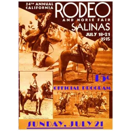 Programme ancien Rodéo Californie Salinas 1935 – Sport équestre américain vintage