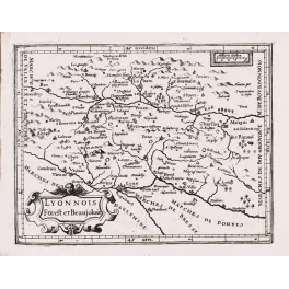 Fac-similé de carte ancienne Lyonnais Forez Beaujolais XVIIe siècle – Cartographie région Lyon vintage