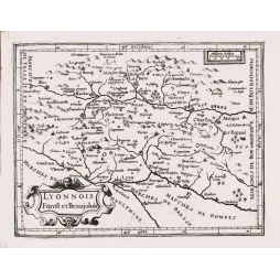 Fac-similé de carte ancienne Lyonnais Forez Beaujolais XVIIe siècle – Cartographie région Lyon vintage