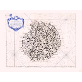 Fac-similé de carte ancienne Isle de Bourbon La Réunion 1763 – Marine française océan Indien vintage