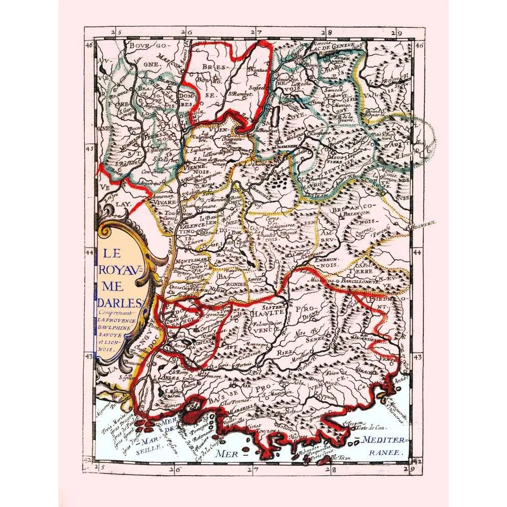 Le royaume Darles - Fac-similé de carte ancienne Le royaume Darles - Fac-similé de carte ancienne