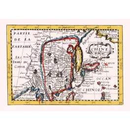 Fac-similé de carte ancienne de La chine - Lieues d'Alemagne