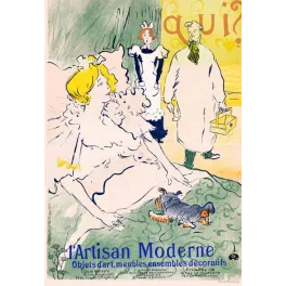 Affiche ancienne L'Artisan Moderne Toulouse-Lautrec Paris – Art nouveau décoration XIXe