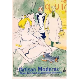 Affiche ancienne L'Artisan Moderne Toulouse-Lautrec Paris – Art nouveau décoration XIXe