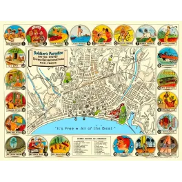 Soldier's Paradise Nice 1945 – Fac-similé de carte ancienne de Zone de loisirs