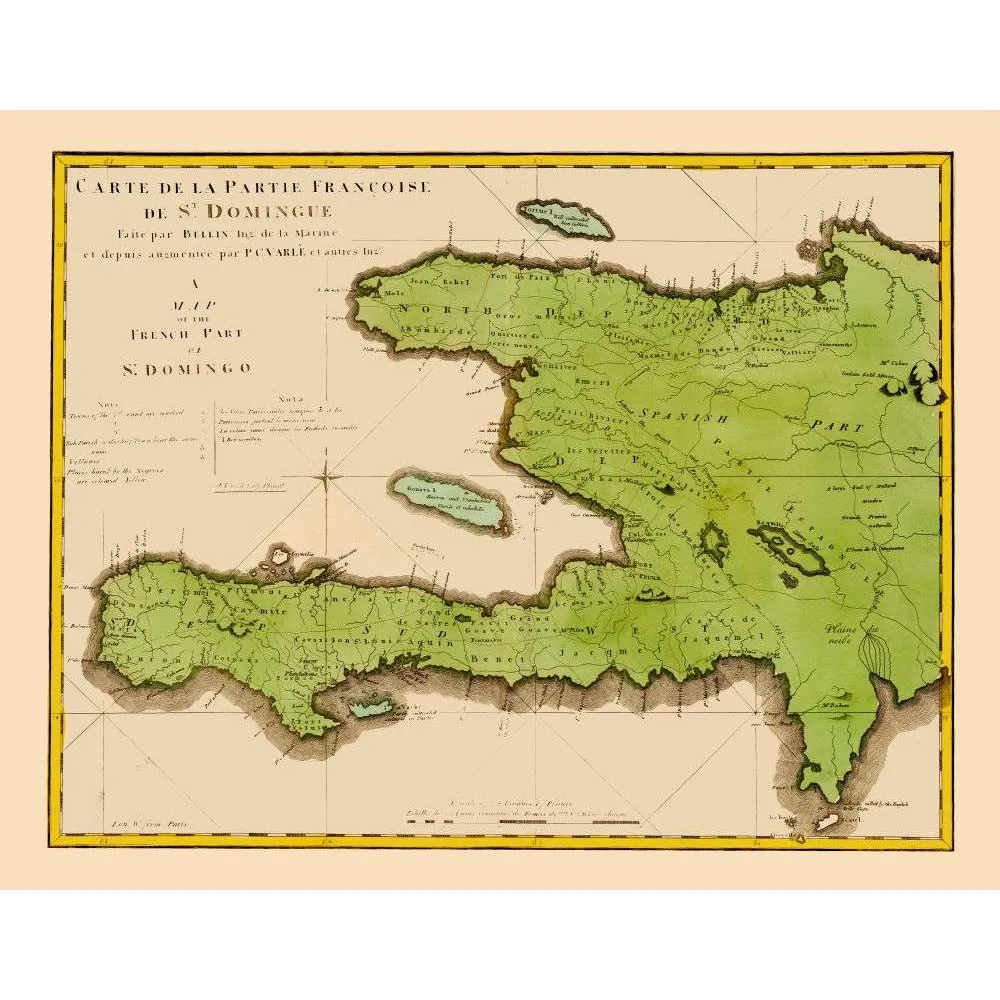 Carte de la partie Francoise de Saint-Domingue Haïti Bellin XVIIIe siècle – Cartographie ancienne Carte de la partie Francoise de Saint-Domingue Haïti Bellin XVIIIe siècle – Cartographie ancienne