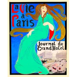 Affiche vintage La Vie à Paris Journal Grand Hôtel – Art nouveau