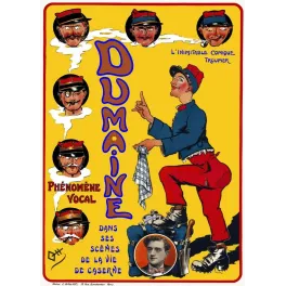 Affiche ancienne Dumaine comique troupier Paris – Music-hall Publicité vintage XIXe