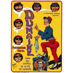 Affiche ancienne Dumaine comique troupier Paris – Music-hall Publicité vintage XIXe