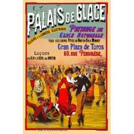 Affiche ancienne Palais de Glace Paris patinage – Loisirs fin XIXe siècle