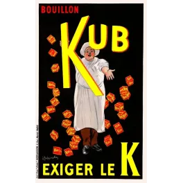 Affiche ancienne Bouillon Kub Cappiello Paris – Publicité vintage début XXe
