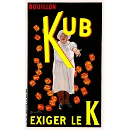 Affiche ancienne Bouillon Kub Cappiello Paris – Publicité vintage début XXe
