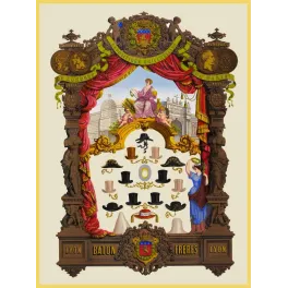 Publicité ancien chapelier Baton Frères Lyon – Expositions universelles 1851 1855 vintage
