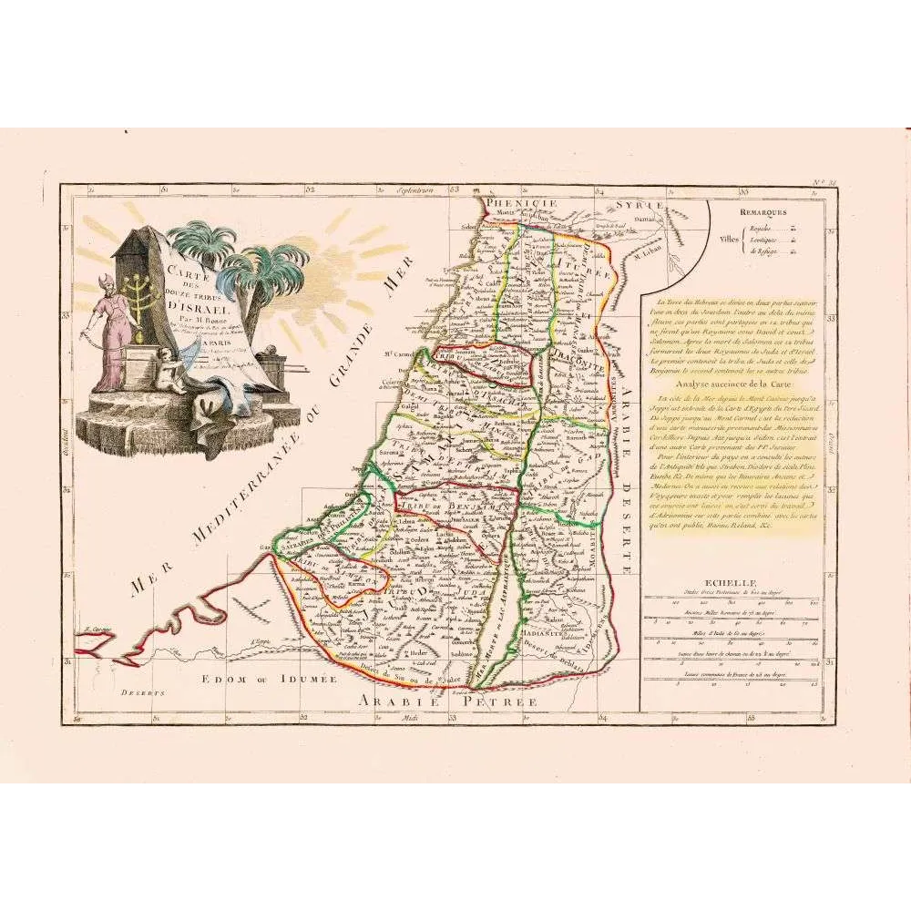 Carte des douze tribus d'Israël – Cartographie ancienne