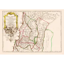 Fac-similé de carte ancienne Terre Sainte Guillaume de L'Isle XVIIIe – Palestine biblique vintage