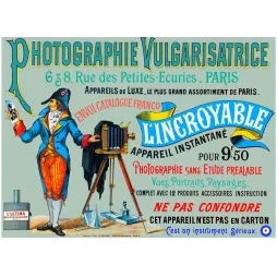 Affiche ancienne appareil photo L'Incroyable Paris – Publicité photographie vintage XIXe