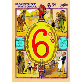 Affiche ancienne Emprunt National 6% France 1920 – Propagande financière après-guerre
