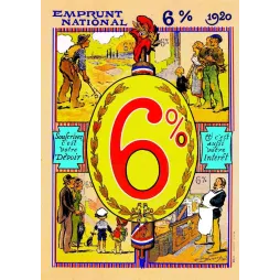 Affiche ancienne Emprunt National 6% France 1920 – Propagande financière après-guerre