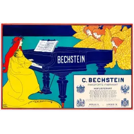 Affiche ancienne Pianos Bechstein Louis Rhead – Art nouveau de musique