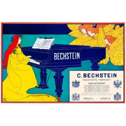 Affiche ancienne Pianos Bechstein Louis Rhead – Art nouveau de musique