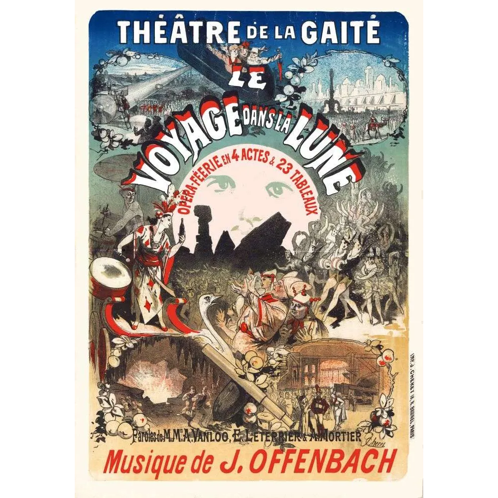 Publicité vintage Le Voyage dans la Lune - Théâtre Gaîté Paris Publicité vintage Le Voyage dans la Lune - Théâtre Gaîté Paris