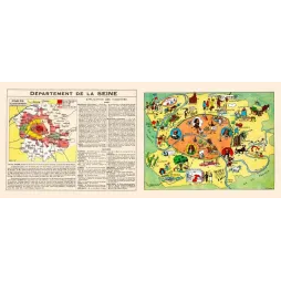 Fac-similé de carte ancienne illustrée Département de la Seine Paris – Début XXe siècle