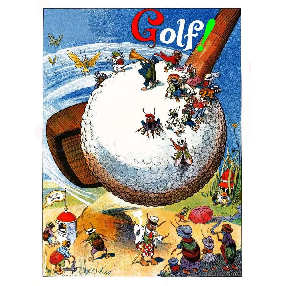 Golf ! – Illustration humoristique insectes golfeurs Club Sportif Intensif M. Glackens