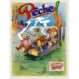 Pêche ! – Illustration humoristique Club Sportif Intensif début XXe siècle