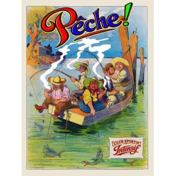 Pêche ! – Illustration humoristique Club Sportif Intensif début XXe siècle
