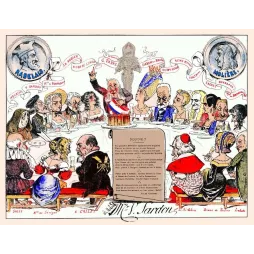 Le banquet des illustres – Illustration satirique