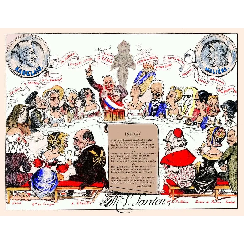 Le banquet des illustres – Illustration satirique Le banquet des illustres – Illustration satirique