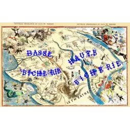 Nouvelle pays du Tendre - Carte imaginaire ancienne humoristique illustrée