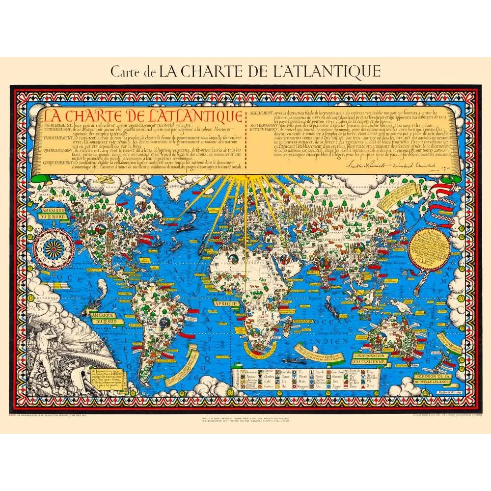 Carte de la Charte de l'Atlantique – Gill, Leslie MacDonald 1943