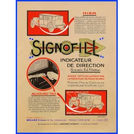 Publicité Signofill indicateur direction automobile Bérard Neuilly-sur-Seine de XXè siècme
