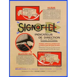 Publicité Signofill indicateur direction automobile Bérard Neuilly-sur-Seine de XXè siècme