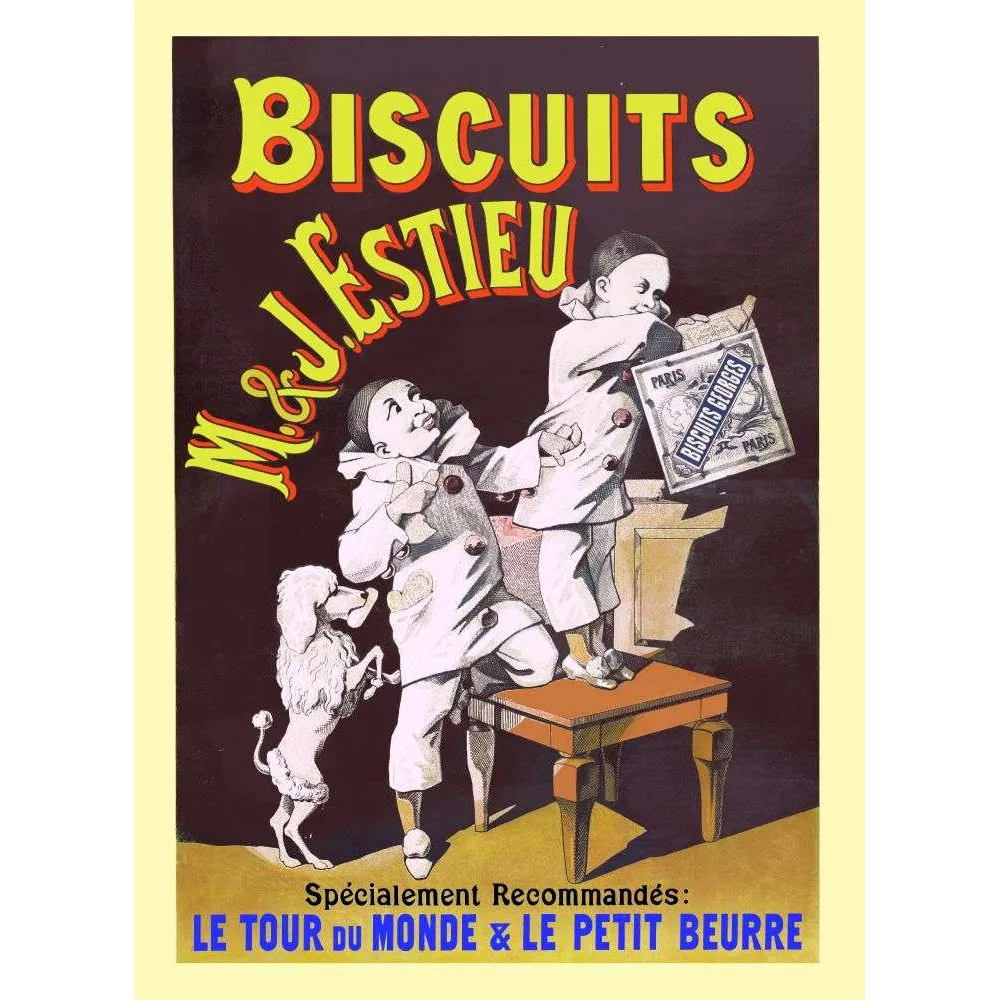 Affiche Biscuits & Estieu – Le Tour du Monde et Le Petit Beurre Paris Affiche Biscuits & Estieu – Le Tour du Monde et Le Petit Beurre Paris