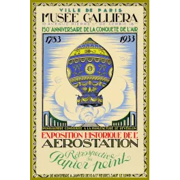 Affiche Musée Galliera Exposition Aérostation 150e anniversaire Conquête de l'Air 1783-1933
