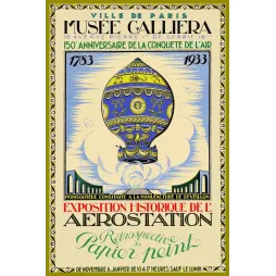 Affiche Musée Galliera Exposition Aérostation 150e anniversaire Conquête de l'Air 1783-1933