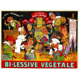 Affiche Bi-Lessive Végétale – Moloch illustration satirique populaire