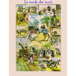 Le Monde des Souris – Planche illustrée jeunesse souris anthropomorphes XIXe siècle