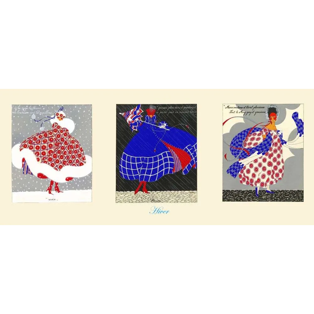Illustrations Art Déco mode hivernale – Série Hiver neige et vent années 1920 Illustrations Art Déco mode hivernale – Série Hiver neige et vent années 1920