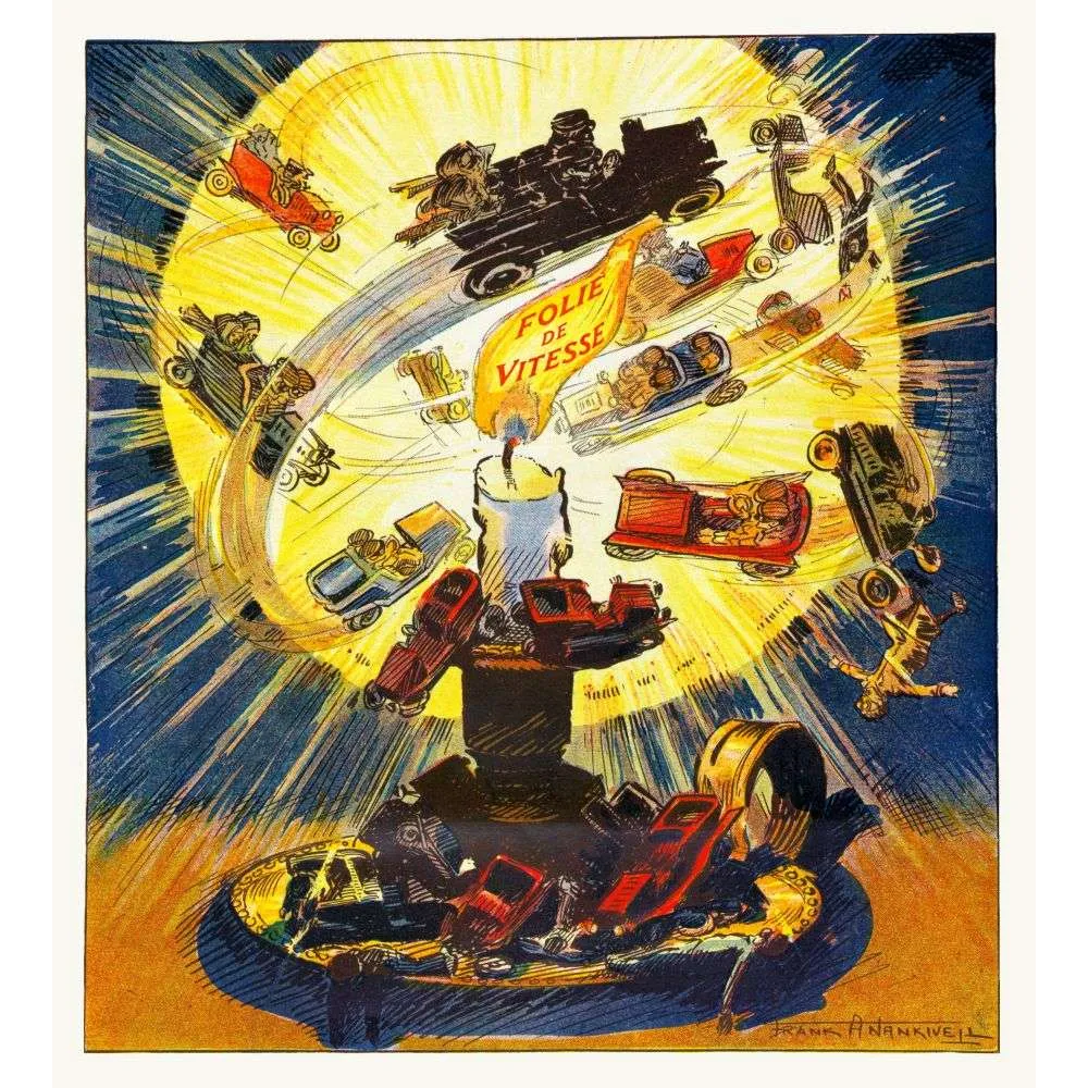 Folie de Vitesse – Nankiveil illustration humoristique automobiles début XXe Folie de Vitesse – Nankiveil illustration humoristique automobiles début XXe