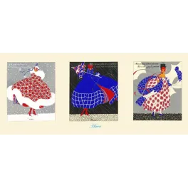 Illustrations Art Déco mode hivernale – Série Hiver neige et vent années 1920