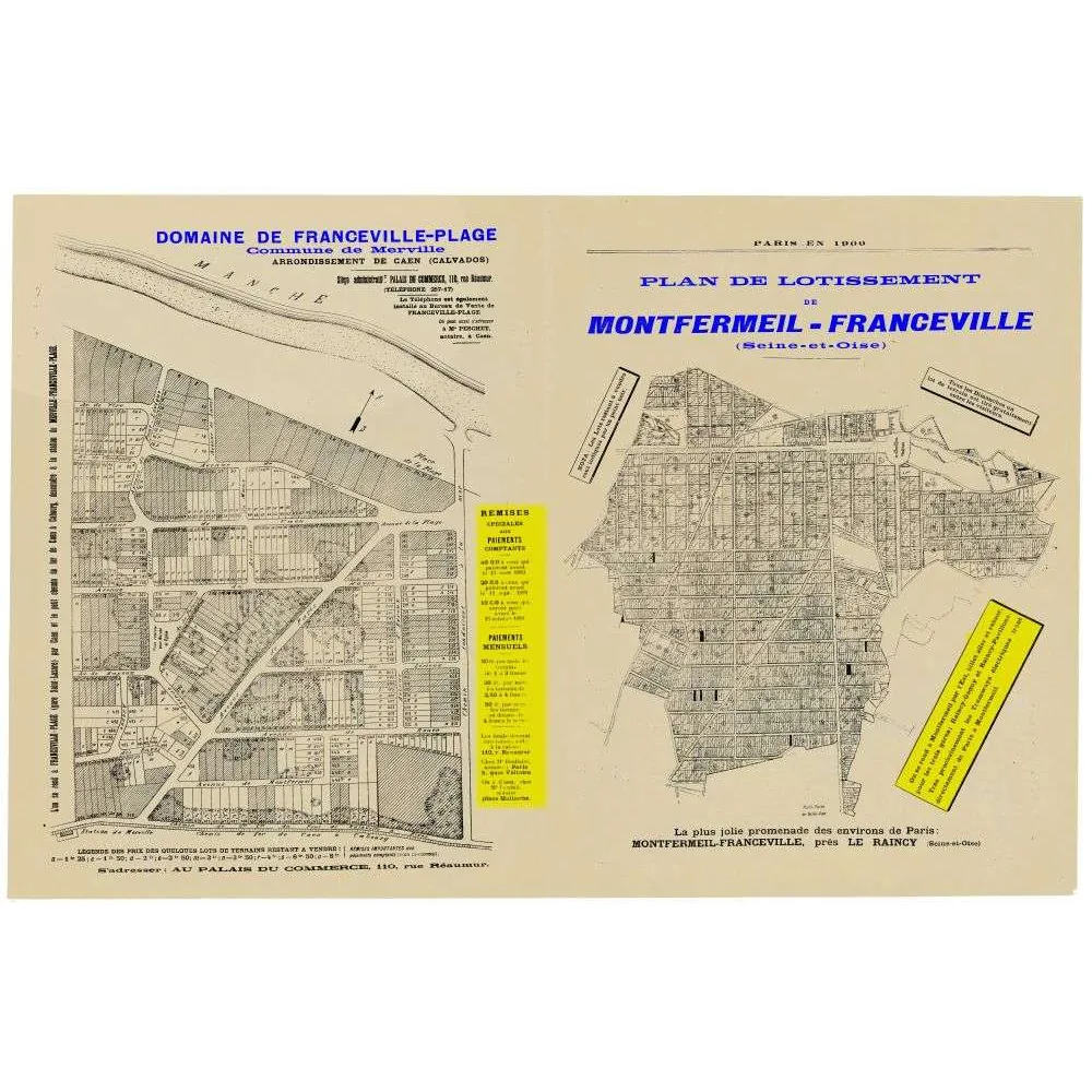 Plans lotissement Franceville-Plage et Montfermeil-Franceville Plans lotissement Franceville-Plage et Montfermeil-Franceville