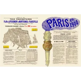 Paris en 1900 et plan de lotissement Montfermeil-Franceville – Document promotionnel