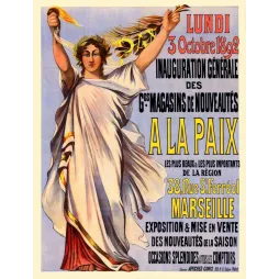 Affiche 1892 Grands Magasins À La Paix Marseille – rue Saint-Ferréol