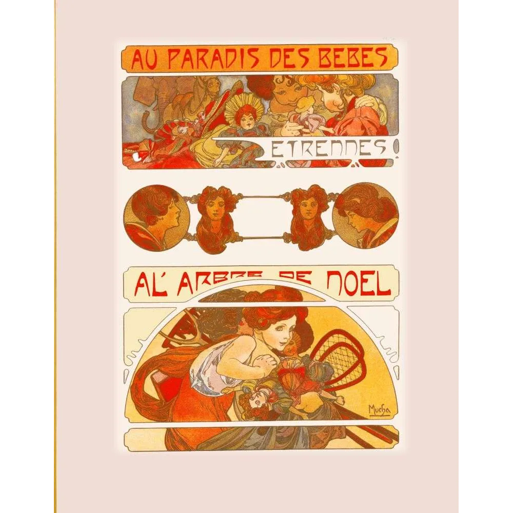 Au Paradis des Bébés Étrennes Arbre de Noël affiche Art Nouveau Au Paradis des Bébés Étrennes Arbre de Noël affiche Art Nouveau