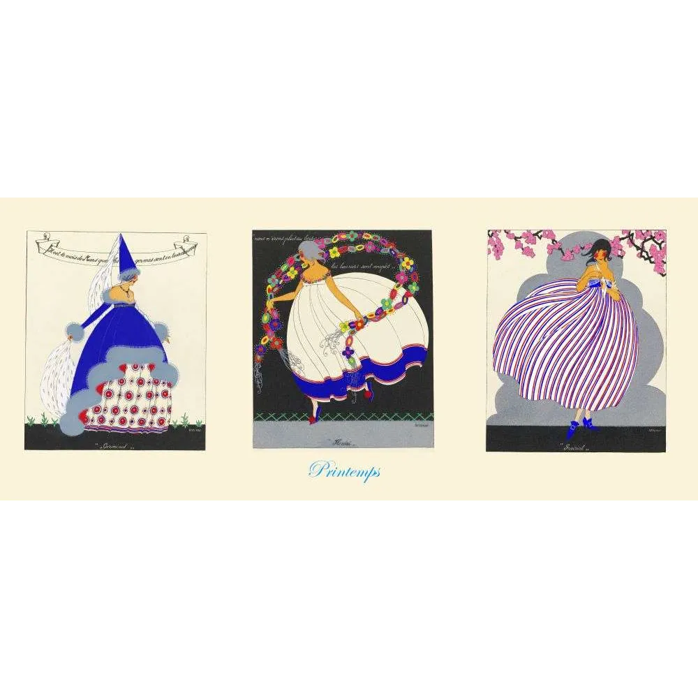 Illustration Art Déco mode féminine – Série Printemps années 1920 Illustration Art Déco mode féminine – Série Printemps années 1920