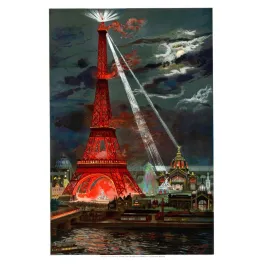 Tour Eiffel Illuminée 1889 – Illustration Exposition Universelle Paris