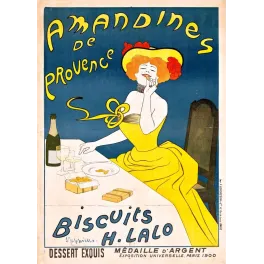Affiche vintage Amandines Provence Biscuits Lalo Cappiello – Exposition Paris 1900